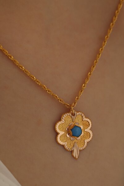 MİLET KUYUMCULUK 14 Ayar Altın Baskı Yonca Halat Zincir Kolye