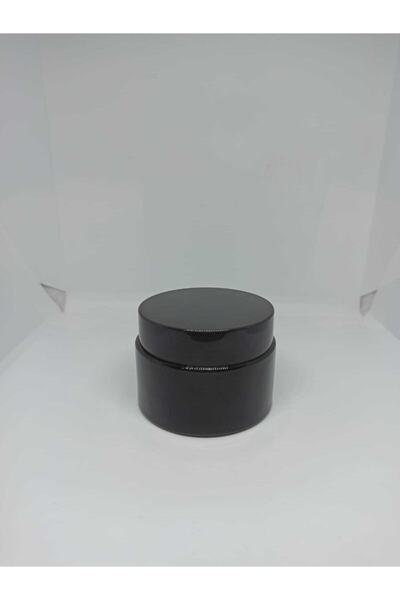 sisedunyam 50 Cc Amber Cream Jar with Black Lid 5 Pieces