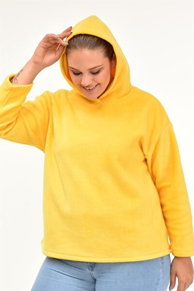 Seamoda Fleece Fabric Hooded Sweat-yellow
