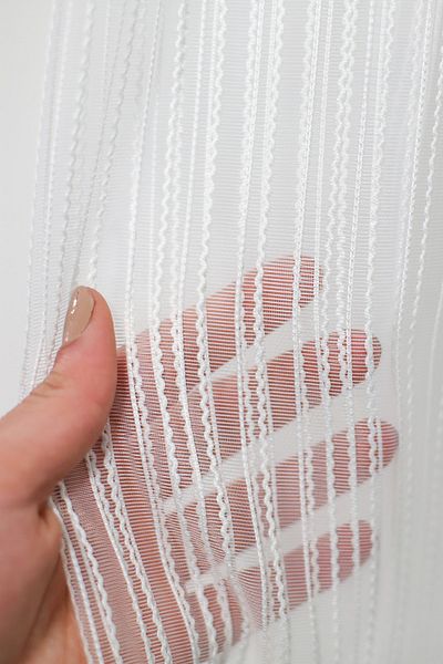 MEVVA HOME Striped Skirt Leaded Tulle Curtain (1x2 Sparse Pleated)