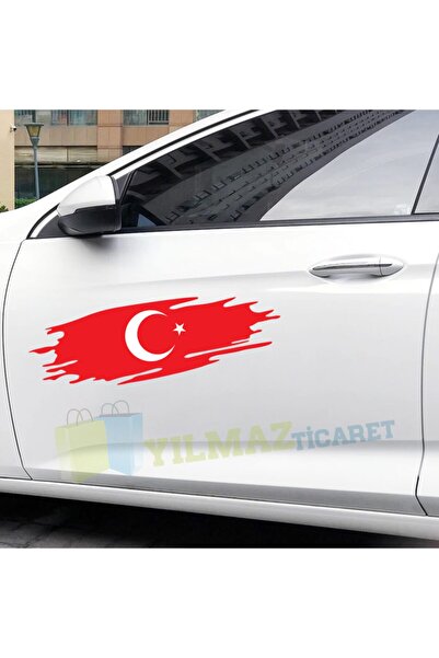 yılmazetic Türk Bayrağı Cam Kaput Tampon Yan Kapı Oto Sticker Etiket (40 X 12...