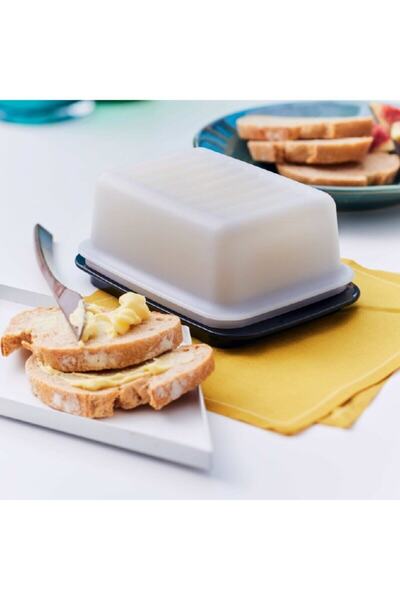 Tupperware Kapaklı Tereyağlık Eko Tereyağ Margarin Saklama Kabı Hsgl Siyah