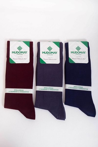 mudomay 6-Piece Seamless Bamboo Corespun Men's Seasonal Socks