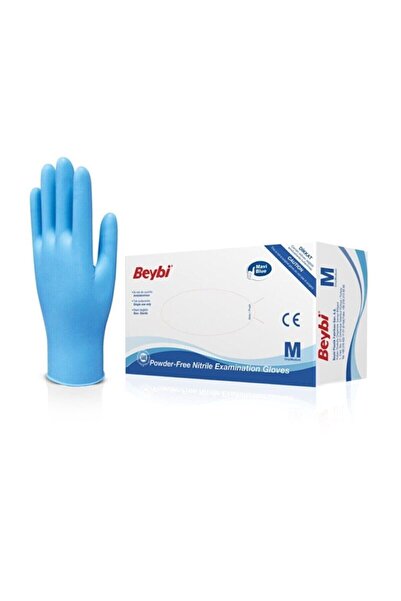 Beybi قفازات بيضاء من النتريل خالية من البودرة متوسطة الحجم، 100 قطعة