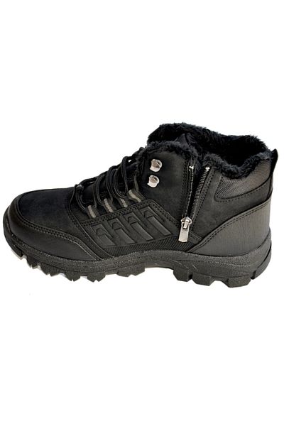 XStep Cizme unisex din lână neagră cu fermoar în interior