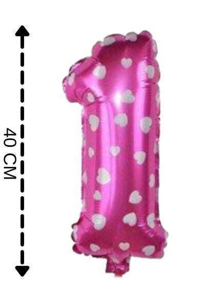 ELGALA Foil Balloon Number 1 Helium Balloon 40 Cm Pink Color