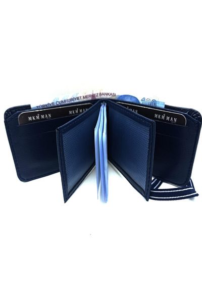 MKM MAN Men's Navy Blue Card Holder and Wallet