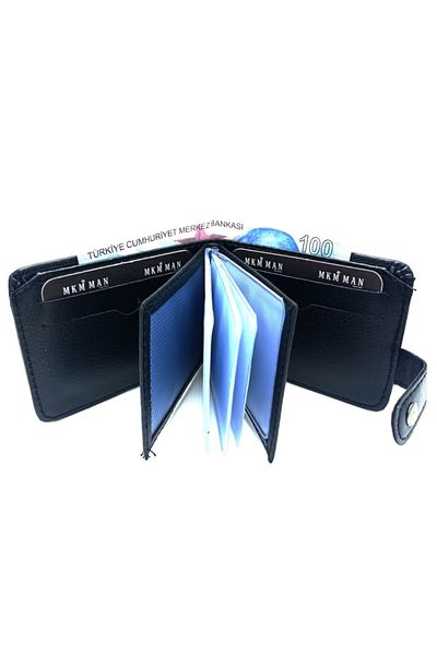 MKM MAN Men's Black Card Holder and Wallet