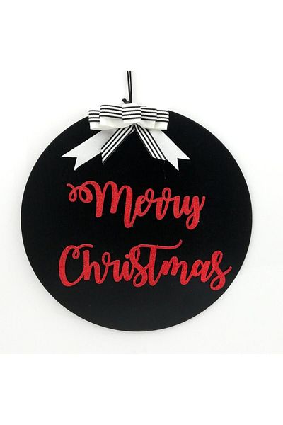 Lora Davet Πρωτοχρονιάτικα στολίδια Marry Christmas Door Ornament - Μαύρο 16168