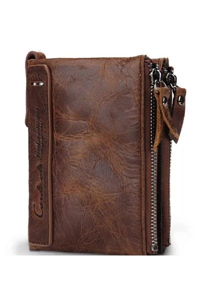 HumerPaul Genuine Leather Wallet Length 9 Cm Width 11 Cm - Light Brown