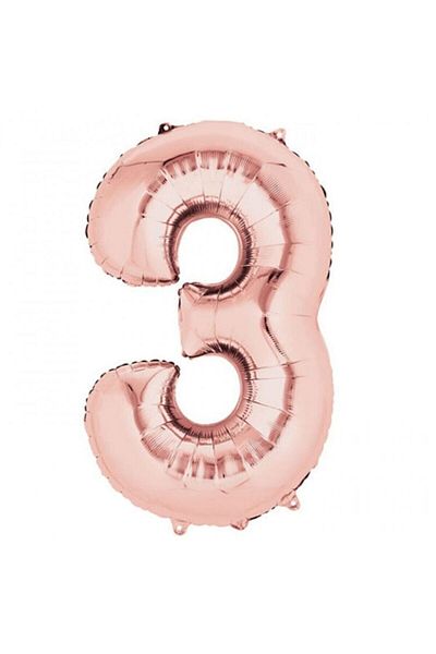 Deniz Party Store 36 - 40 cm Foil Balloon Rose Gold 3 Numbers