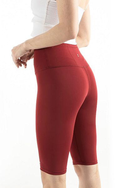 The Step Sports Colanți de yoga peste genunchi, drepti, bordeaux, cu talie înaltă