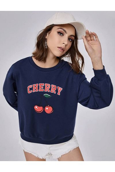 ALİKA Hanorac oversize vesel albastru bleumarin pentru damă