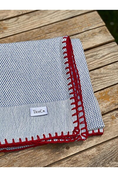 Tice Co. %100 Pamuk Mavi Dots Battaniye
