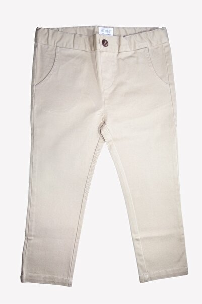 Ozmoz By Mukadder Özden Camel Color Thick Woven Organic Boy's Canvas Trousers