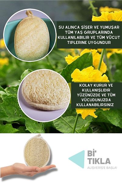 Ankaflex Natural Pumpkin Fiber Pouch Turkish Bath Bath Pumpkin Fiber Pouch 1 Piece