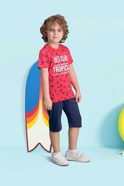 ROLY POLY Tropical Island Red Boy Capri Set