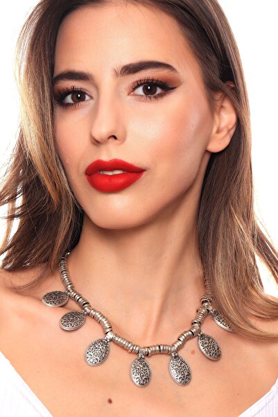 LABALABA Kadın Antik Gümüş Bohem Kolye