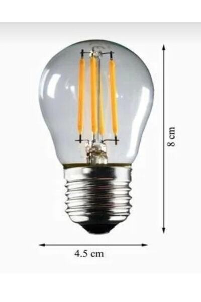 ORBUS Dekoratif G45 4w Şeffaf E27 Duy Sarı Işık Rustik Led Ampul