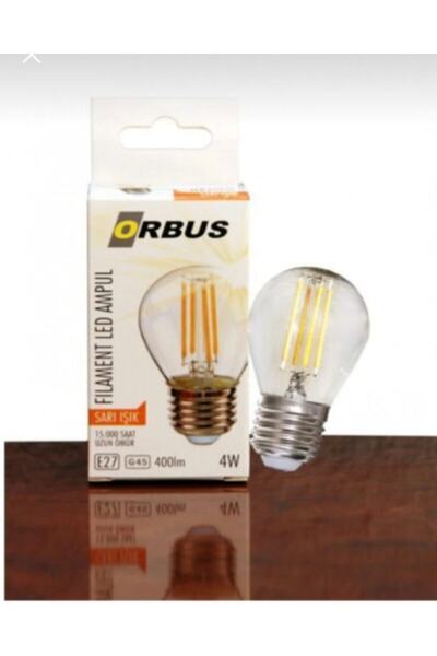 ORBUS Dekoratif G45 4w Şeffaf E27 Duy Sarı Işık Rustik Led Ampul
