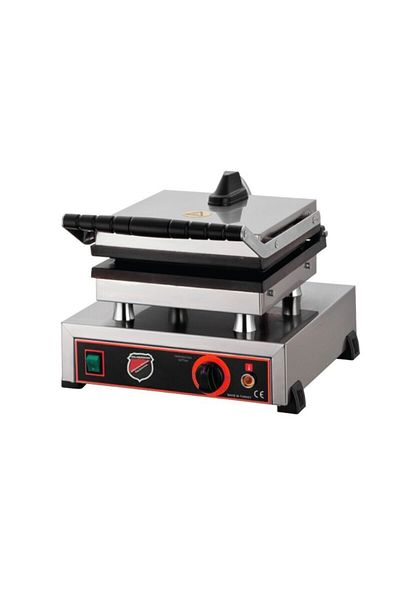 Silver Inox Waffle Machine Quadruple Square Model