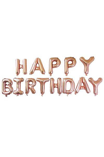 parti sürprizi Rose Gold Happy Birthday Foil Balloon