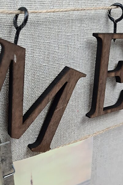 Binbirreyon Home Jute Stringed Cross Stitch Wooden Photo Frame Panel Decorative Frame 57x37cm Ve047