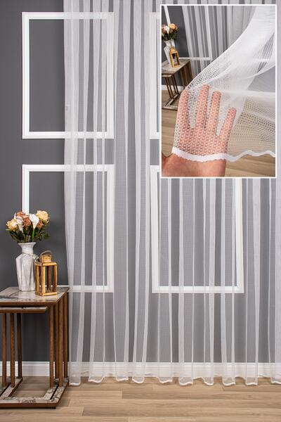 perdealemi Лєна Десен Ткана Пряма Тюлева Штора, 500x250, Нормальний Ворс, 1/2.5