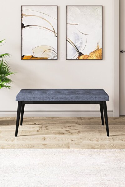 Canisa Concept Pera Bench , Geniş Oturma Alanlı , 1. Sınıf Kumaş , Füme Bench , Siyah Gürgen Ayak