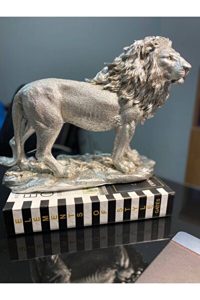 Mirsa Global Aslan Figürü Biblo Gümüş Renkli