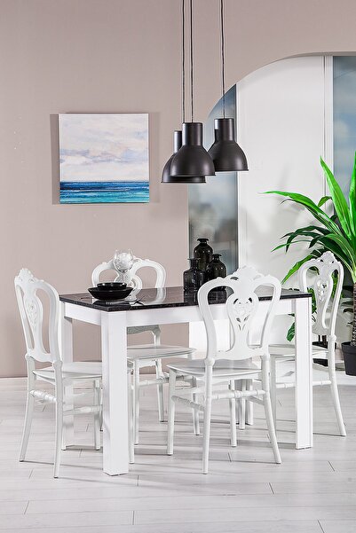 SANDALİE Mirage / Carisma Mutfak Masa Takımı 4 Sandalye 1 Masa - Beyaz