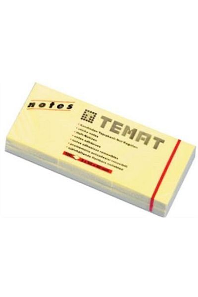 Temat Adhesive Note Paper 100 Ypr Pastel Yellow 3X50X40 mm 11230 (Pack of 4)