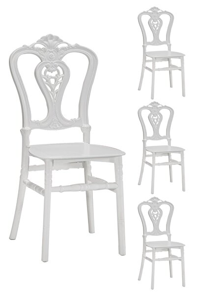 SANDALİE 4 Adet Carisma Beyaz Sandalye / Balkon-bahçe-mutfak