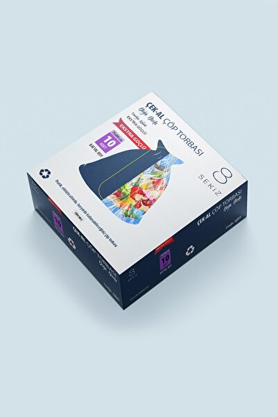 SEKİZ AMBALAJ Çek-al Çöp Torbası Battal Boy Ekstra Güçlü 4 Kutu * 10'lu = 40 Adet