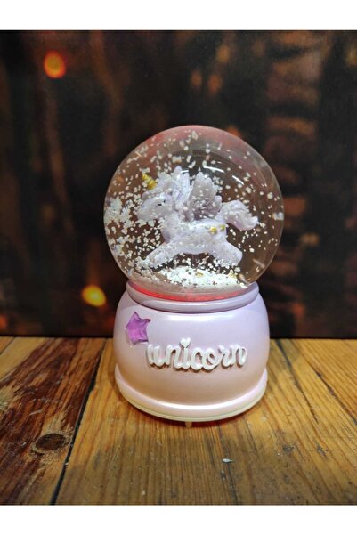 Aynı Gün Sende Unicorn Kar Küresi Otomatik Müzikli Işıklı