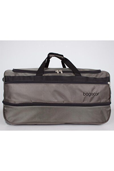 Bagacar 3 Tekerlekli Körüklü Büyük Battal Boy Seyahat Valizi Gri