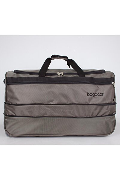 Bagacar 3 Tekerlekli Körüklü Büyük Battal Boy Seyahat Valizi Gri