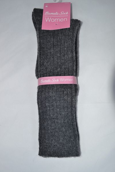 Bamuta Women's Gray Wool Knee High Boot Socks