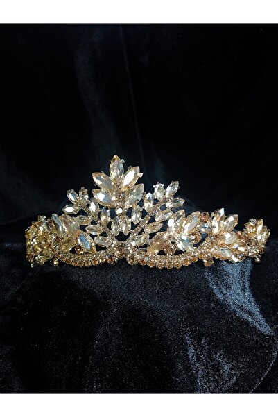 YAĞIZ BİJUTERİ Coroana de mireasa din aur cu piatra de cristal