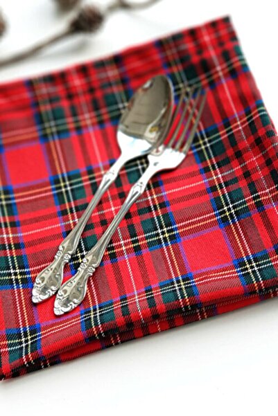 Elit 6-пакова серветка для новорічного столу - серветка з тканини в клітинку