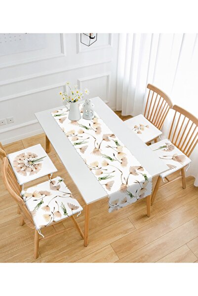 Realhomes Suluboya Çizimli Karahindiba Tasarımlı 4 Fermuarlı Sandalye Minderi...