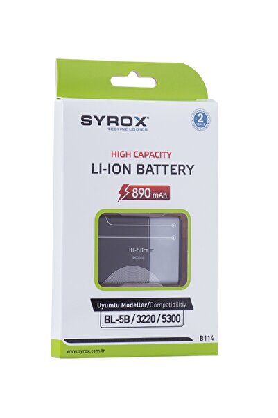 Syrox Nokia Bl-5b Batarya 890 Mah B114