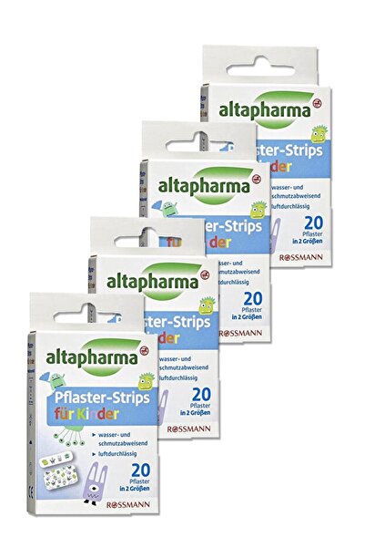 Altapharma Yara Bandı 20 Adet Çocuklar İçin Şerit Yara Bandı 2 Farklı Boyut 4...