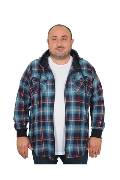 MocGrande Ανδρικό φούτερ μεγάλου μεγέθους Lumberjack Navy Blue