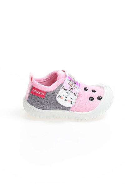 GEZER Gri Pembe Ortopedik Kaydırmaz Taban Kız Bebek Çocuk Anaokuluokul Kreş Panduf Ayakkabı 03213