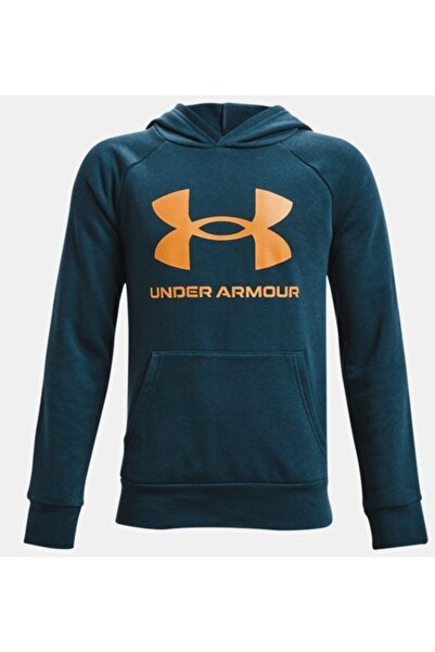 Under Armour Erkek Çocuk UA Rival Fleece Big Logo Kapüşonlu Üst - 1357585-413
