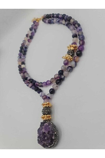 aetakıtasarım-jewaly Mor Rüyası Akik Ve Amatis Doğaltaş Kolye