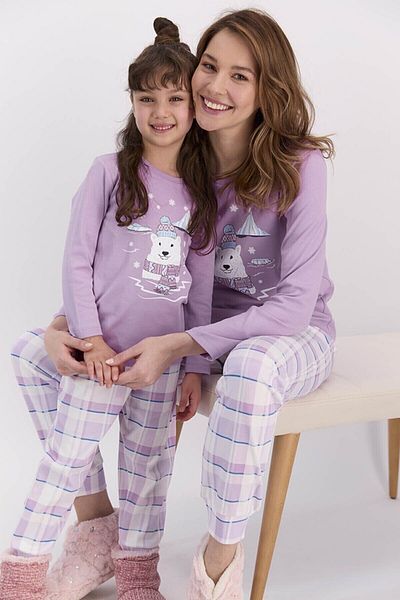 ROLY POLY Mother-daughter Combination Lilac Pajama Set