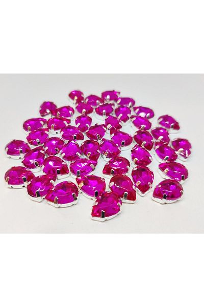 yiğit aksesuar 10x14 Φούξια Θήκη Παράκαμψη Drop Glass Stone 100 Τεμάχια