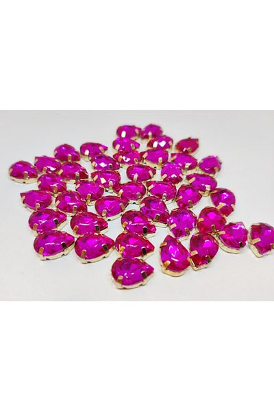 yiğit aksesuar 10x14 Φούξια Θήκη Παράκαμψη Drop Glass Stone 100 Τεμάχια